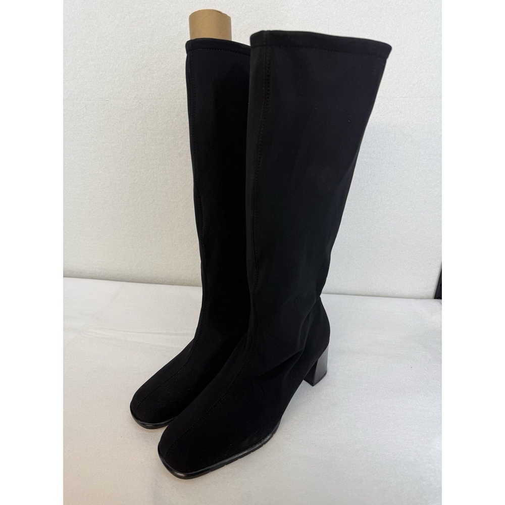 Vintage Peter Kaiser Style 5008 Black Stretch‎ Knee-High Boots Women's US 8.5